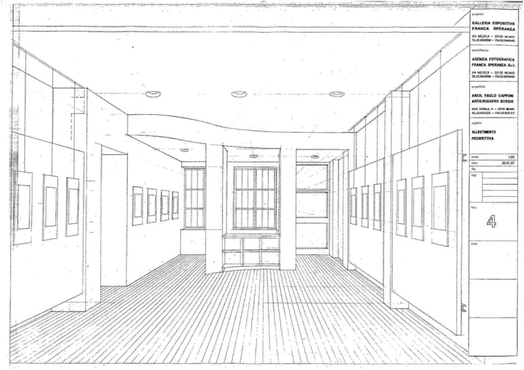 Galleria Speranza in Pianta allestimento prospettiva