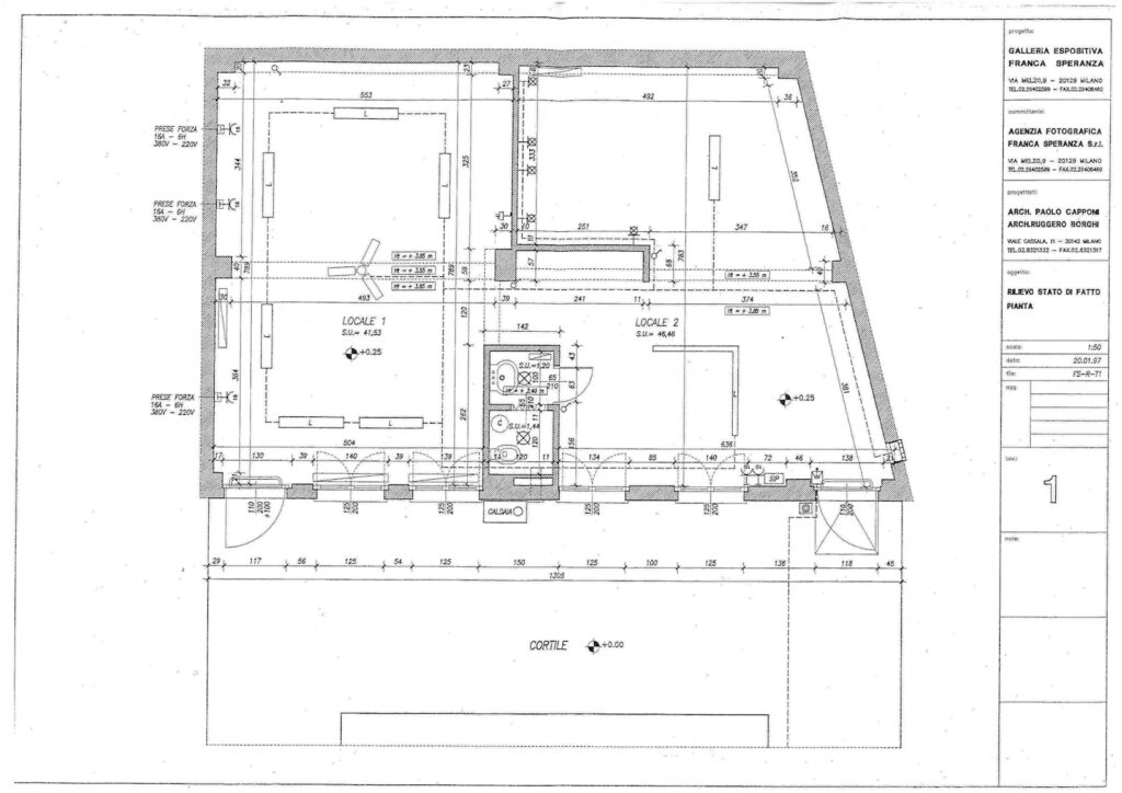 Galleria Speranza in Pianta rilievo stato di fatto