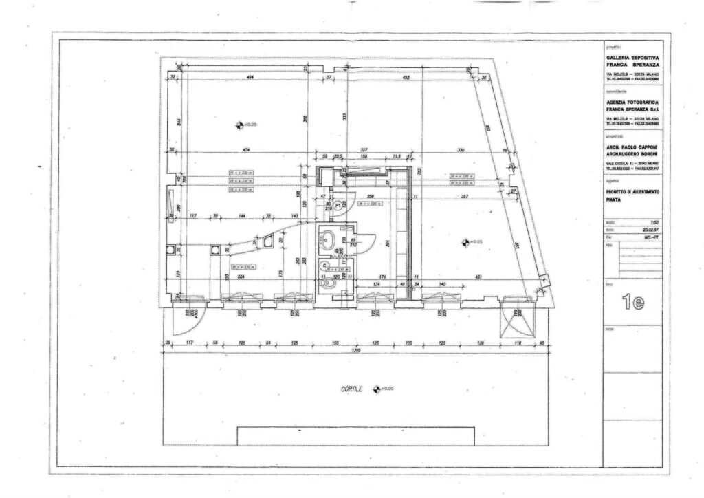 Galleria Speranza in Pianta progetto di allestimento